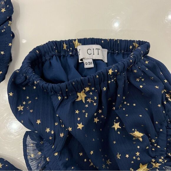 Matching SET Mommy Baby Ivy City Co Starry Nights Puff Sleeve Smocked Dresses - Picture 6 of 11